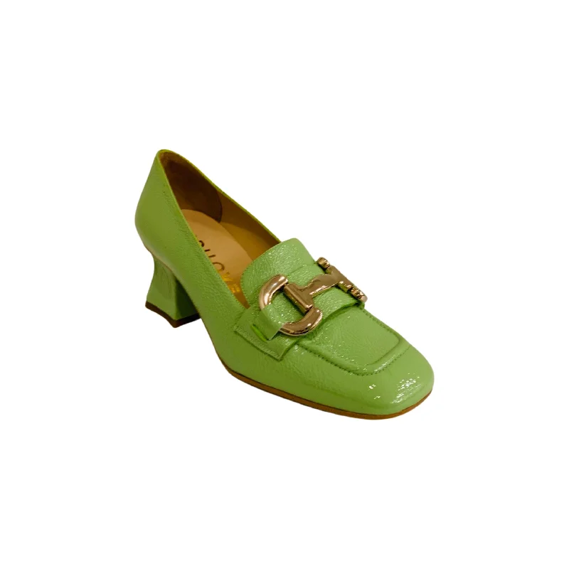 Slip - Resistant Women's Rubber - Sole Loafers in Navy for Wet ConditionsDAR3213 Lime Green/Gold Buckle Slip - Resistant Women's Rubber - Sole Loafers in Navy for Wet ConditionsDAR3213 Lime Green/Gold Buckle