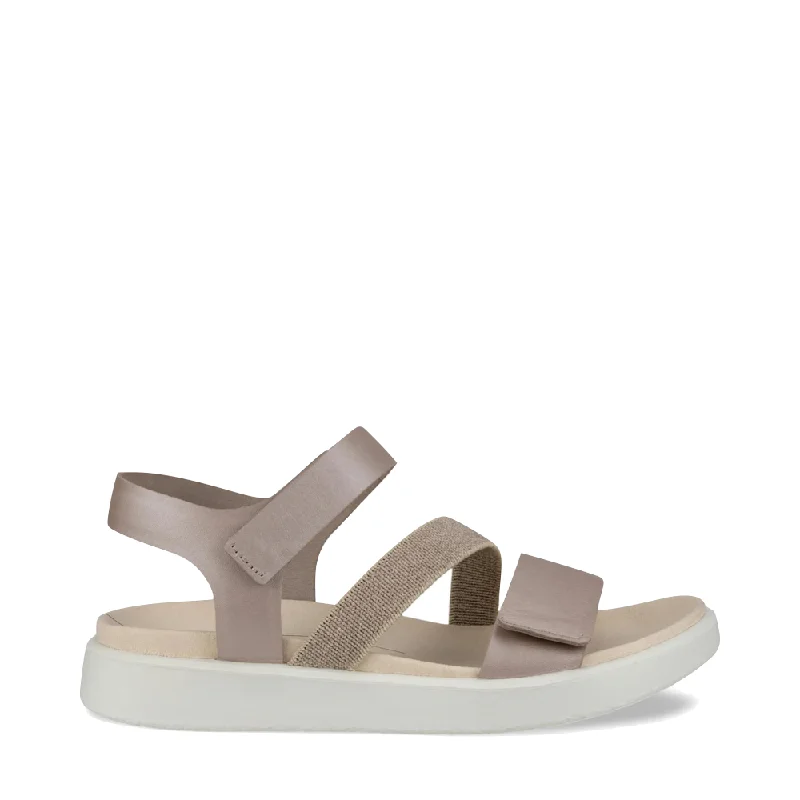 Child - Friendly Women's Sandals with a Secure Buckle in Purple for Moms on the GoEcco Women's Flowt Strappy Sandal in Grey Rose Metallic Child - Friendly Women's Sandals with a Secure Buckle in Purple for Moms on the GoEcco Women's Flowt Strappy Sandal in Grey Rose Metallic