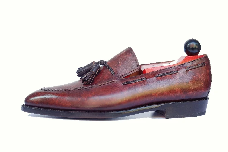 Waterproof Women's Loafers in Black for Rainy DaysEskapa - MTO - Walnut Marble Patina - LPB Last - Single Leather Sole Waterproof Women's Loafers in Black for Rainy DaysEskapa - MTO - Walnut Marble Patina - LPB Last - Single Leather Sole