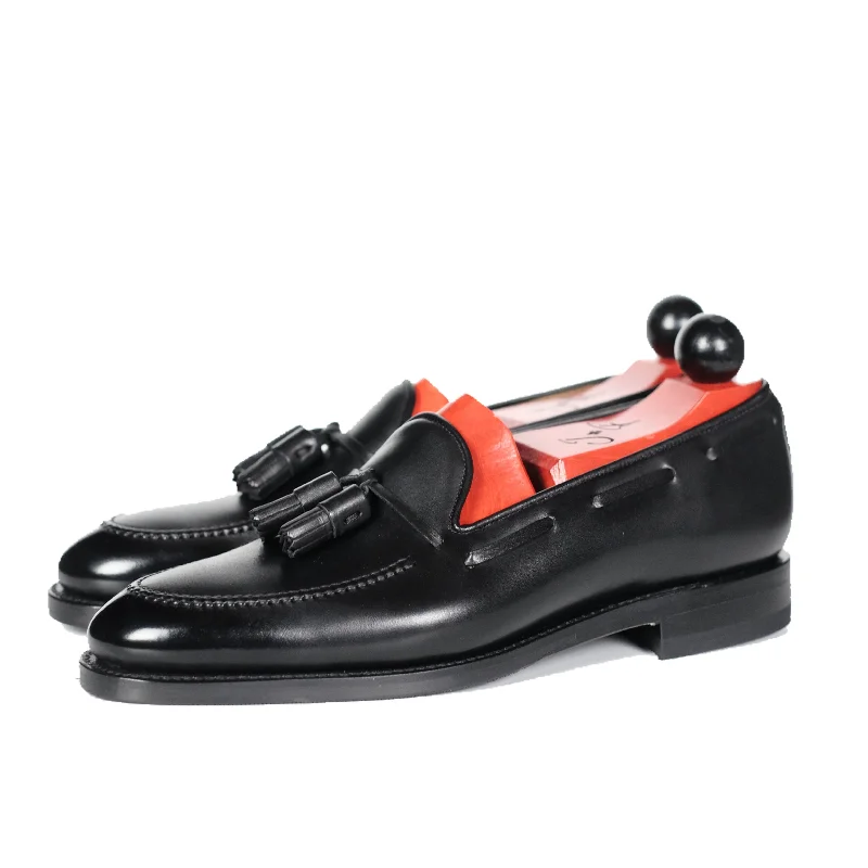 Women's Glitter - Embellished Loafers in Silver for a Sparkly Party LookHaller - Black Calf Women's Glitter - Embellished Loafers in Silver for a Sparkly Party LookHaller - Black Calf