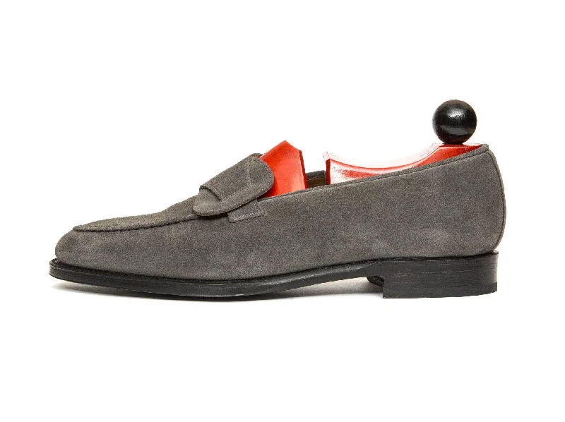 Lightweight Women's Mesh - Paneled Loafers in White for BreathabilityHawthorne - MTO - Mid Grey Suede - TMG Last - Single Leather Sole Lightweight Women's Mesh - Paneled Loafers in White for BreathabilityHawthorne - MTO - Mid Grey Suede - TMG Last - Single Leather Sole