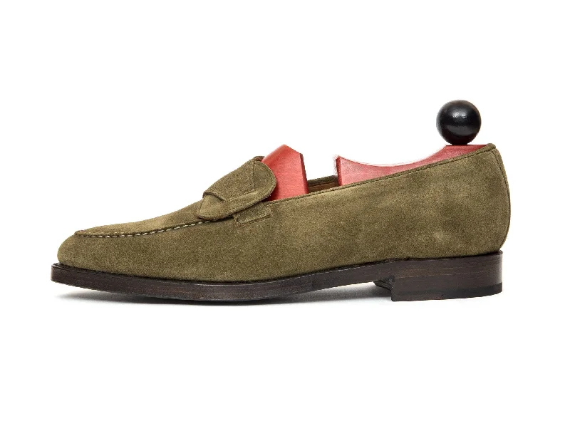 Sustainable Women's Recycled Material Loafers in Gray for Eco - Conscious ShoppersHawthorne - MTO - Olive Suede - TMG Last - Double Leather Sole Sustainable Women's Recycled Material Loafers in Gray for Eco - Conscious ShoppersHawthorne - MTO - Olive Suede - TMG Last - Double Leather Sole