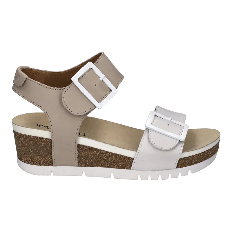 Women's Flat Slide Sandals with a Memory Foam Insole in White for All - Day ComfortJosef Seibel 83502 Quinn 02 509 011 Off White Combi Women's Flat Slide Sandals with a Memory Foam Insole in White for All - Day ComfortJosef Seibel 83502 Quinn 02 509 011 Off White Combi