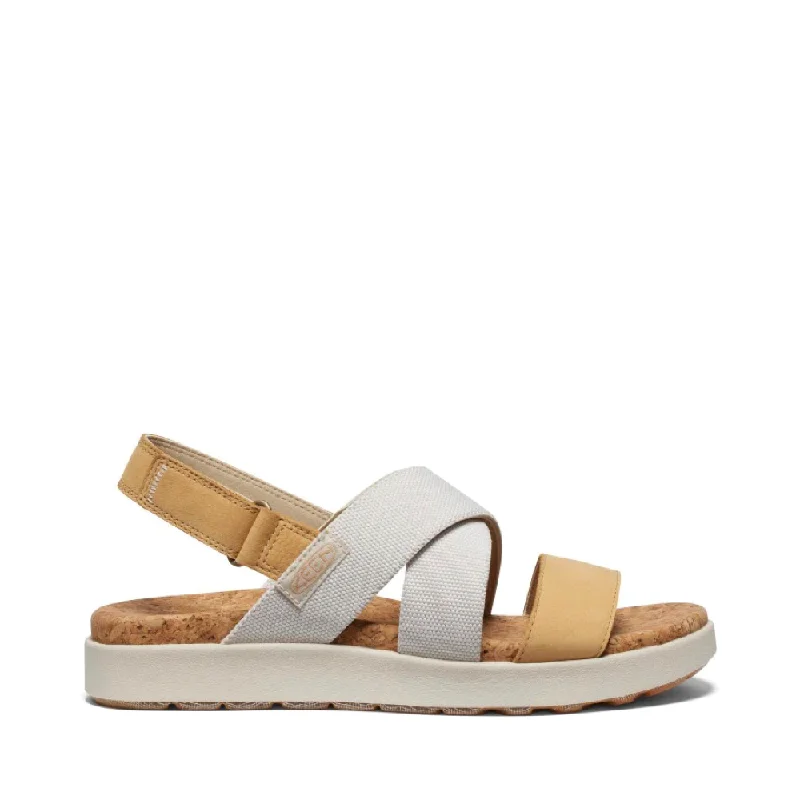 Women's Leather - Strapped Sandals with a Braided Detail in Brown for a Rustic AppealKEEN Women's Elle Criss Cross Sandal in Birch/Curry Women's Leather - Strapped Sandals with a Braided Detail in Brown for a Rustic AppealKEEN Women's Elle Criss Cross Sandal in Birch/Curry