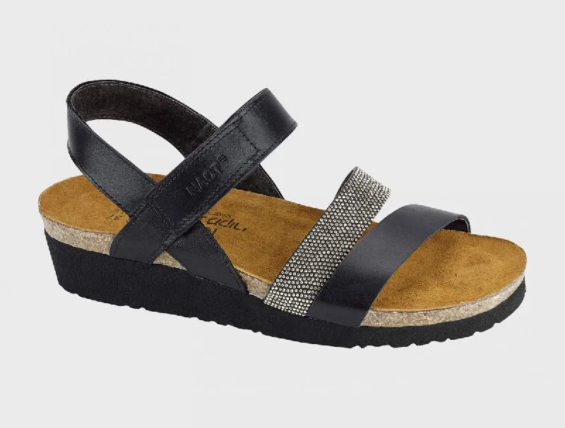 Plus Size Women's Wide - Width Platform Sandals in Black for Added Comfort and HeightNaot Krista Plus Size Women's Wide - Width Platform Sandals in Black for Added Comfort and HeightNaot Krista
