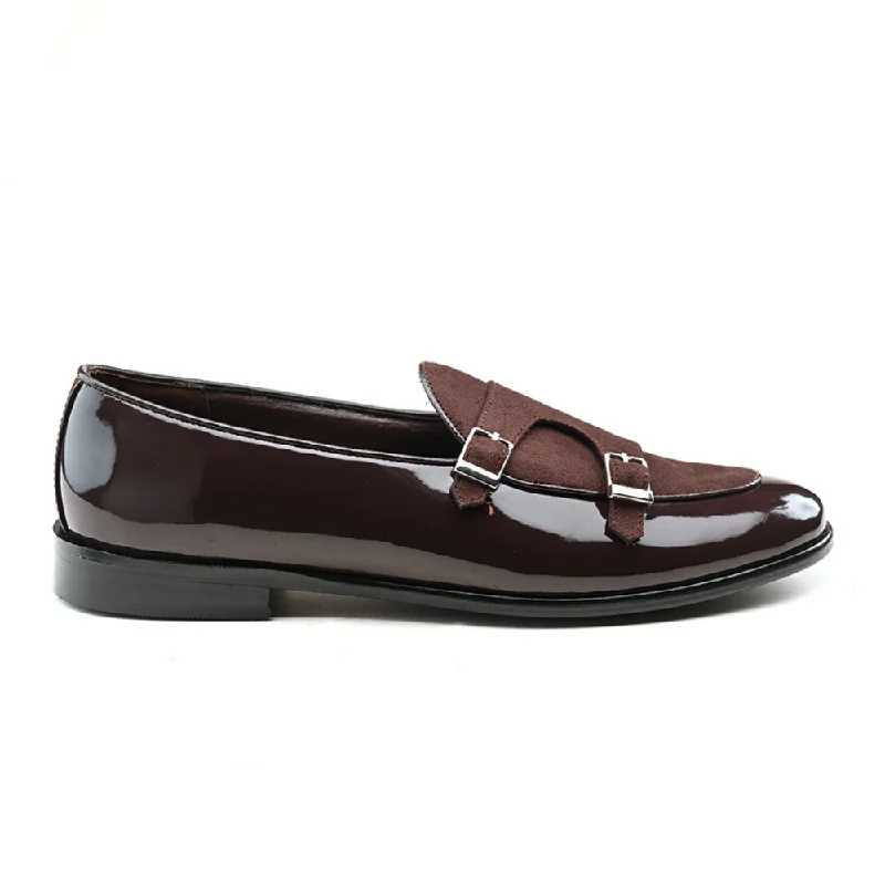 Plus Size Women's Wide - Fit Penny Loafers in Black for All - Day ComfortOban Brown Patent Double Monk Slip Ons Plus Size Women's Wide - Fit Penny Loafers in Black for All - Day ComfortOban Brown Patent Double Monk Slip Ons