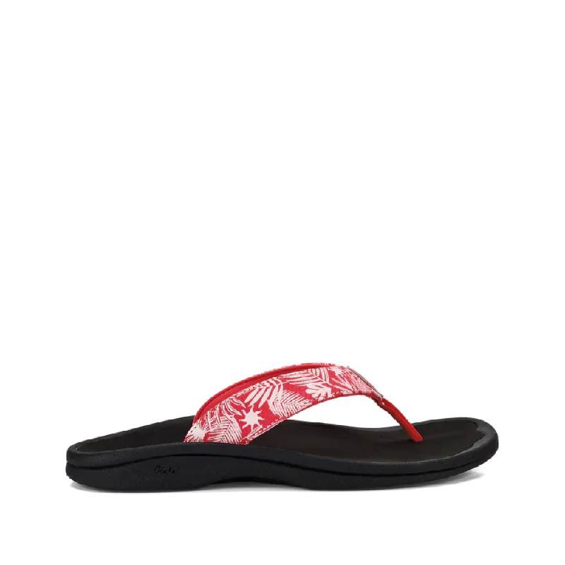 Waterproof Women's Rubber Beach Sandals with Arch Support in Blue for Water ActivitiesOluKai Women's Ohana Thong Sandal in Lehua Flower Red/Onyx Waterproof Women's Rubber Beach Sandals with Arch Support in Blue for Water ActivitiesOluKai Women's Ohana Thong Sandal in Lehua Flower Red/Onyx
