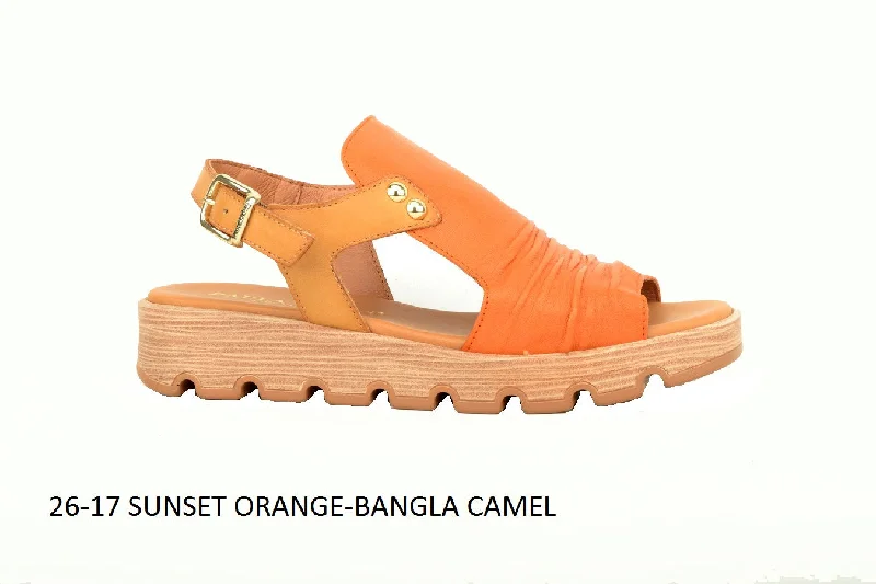 Women's Sandals with a Glitter - Coated Strap in Gold for a Sparkly Summer OutfitPaula Urban 26 17 Sunset Orange Women's Sandals with a Glitter - Coated Strap in Gold for a Sparkly Summer OutfitPaula Urban 26 17 Sunset Orange