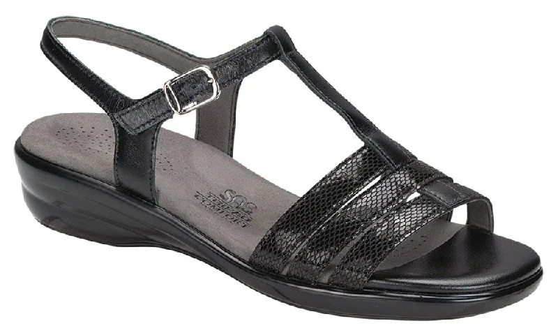 Shock - Absorbing Women's Sandals with a Soft Insole in Black for Active LifestylesSAS Capri Shock - Absorbing Women's Sandals with a Soft Insole in Black for Active LifestylesSAS Capri