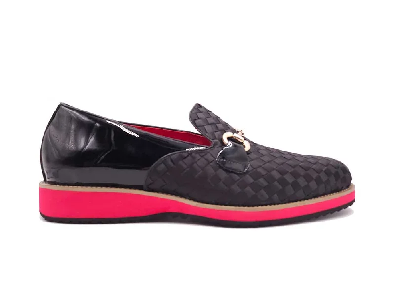 Women's Fur - Lined Loafers in Tan for a Cozy Winter OptionSatin Weave Leather Bit Loafer Women's Fur - Lined Loafers in Tan for a Cozy Winter OptionSatin Weave Leather Bit Loafer