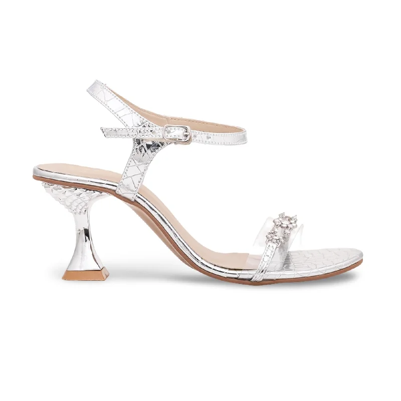 Women's Sandals with a Glitter - Coated Strap in Gold for a Sparkly Summer OutfitSilver Fancy Sandal FN5567 Women's Sandals with a Glitter - Coated Strap in Gold for a Sparkly Summer OutfitSilver Fancy Sandal FN5567