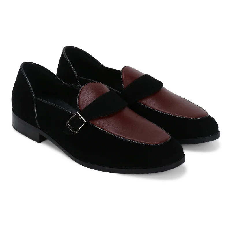 Shock - Absorbing Women's Loafers in Gray for Active LifestylesKingston Black/Red Single Monk Loafer Shock - Absorbing Women's Loafers in Gray for Active LifestylesKingston Black/Red Single Monk Loafer