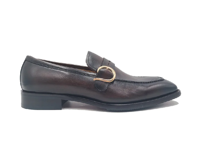 Waterproof Women's Loafers in Black for Rainy DaysSingle Monk Strap with modern buckle Waterproof Women's Loafers in Black for Rainy DaysSingle Monk Strap with modern buckle