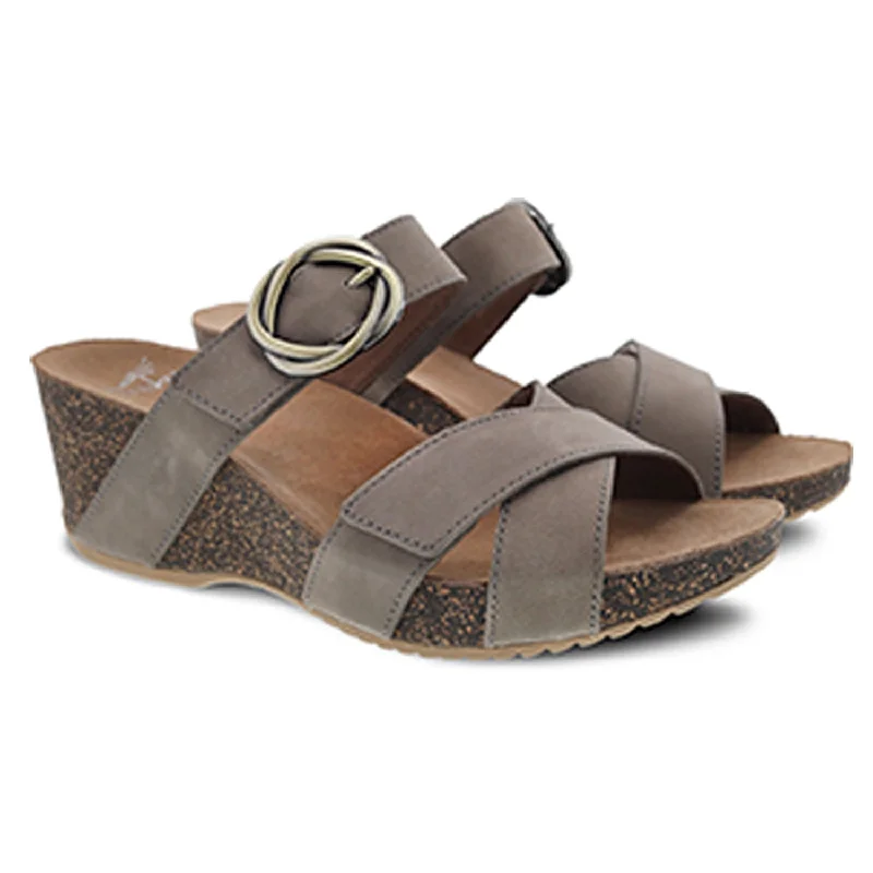 Anti - Slip Women's Sandals with a Grooved Sole in Green for Outdoor AdventuresSusie - Taupe Nubuk Anti - Slip Women's Sandals with a Grooved Sole in Green for Outdoor AdventuresSusie - Taupe Nubuk