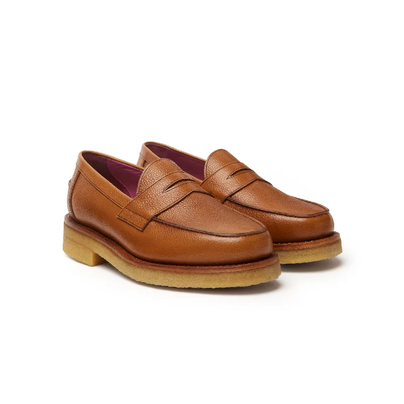 Women's Fur - Lined Loafers in Tan for a Cozy Winter OptionThe Ellis Penny Loafer, Maple, Crepe Women's Fur - Lined Loafers in Tan for a Cozy Winter OptionThe Ellis Penny Loafer, Maple, Crepe