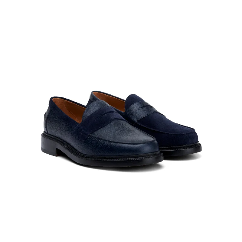 Women's Bow - Embellished Loafers in Red for a Feminine TouchThe Ellis Penny Loafer, Navy Flip Women's Bow - Embellished Loafers in Red for a Feminine TouchThe Ellis Penny Loafer, Navy Flip