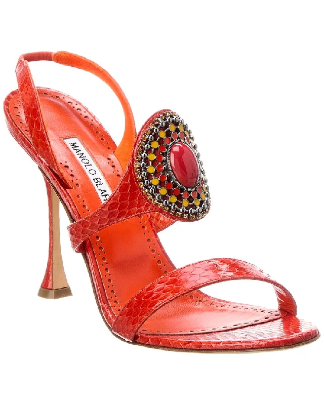 Women's Strappy Gladiator Sandals with Buckle Closures in Tan for a Boho Look Women's Ankle - Strap Sandals with a Block Heel in Red for a Sophisticated StyleManolo Blahnik Rodim 105 Snake-Embossed Leather Slingback Sandal Women's Strappy Gladiator Sandals with Buckle Closures in Tan for a Boho Look Women's Ankle - Strap Sandals with a Block Heel in Red for a Sophisticated StyleManolo Blahnik Rodim 105 Snake-Embossed Leather Slingback Sandal