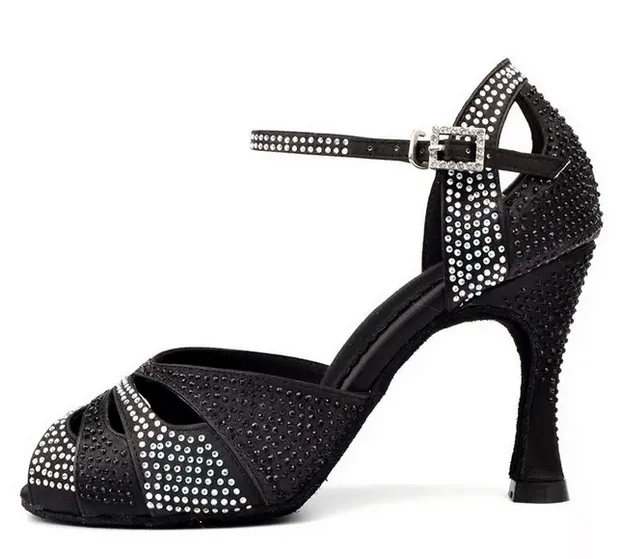 Cushioned Insole Contemporary Dance Shoes in Navy for Comfortable PerformancesBallroom Dance Shoes for Women Black Rhinestone Latin Shoes Cushioned Insole Contemporary Dance Shoes in Navy for Comfortable PerformancesBallroom Dance Shoes for Women Black Rhinestone Latin Shoes