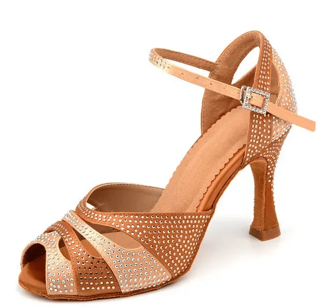 Wide - Width Latin Dance Shoes in Red with High Heels for a Sexy LookBallroom Dance Shoes for Women Suntan Rhinestone Latin Shoes Wide - Width Latin Dance Shoes in Red with High Heels for a Sexy LookBallroom Dance Shoes for Women Suntan Rhinestone Latin Shoes