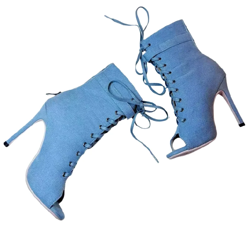 Wide - Toe Box Ballroom Dance Shoes in Orange for Comfortable ToesDance Boots Sexy Denim Dance Booties for Heels Salsa Bachata Dance Wide - Toe Box Ballroom Dance Shoes in Orange for Comfortable ToesDance Boots Sexy Denim Dance Booties for Heels Salsa Bachata Dance