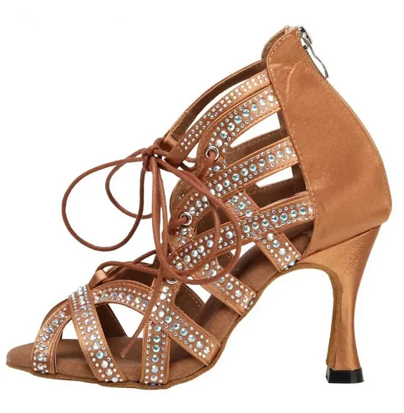 Women's Breathable Mesh Tap Dance Shoes in White for All - Day WearDance Shoes Rhinestone Tan Salsa Bachata Mambo Dancing Shoes Women's Breathable Mesh Tap Dance Shoes in White for All - Day WearDance Shoes Rhinestone Tan Salsa Bachata Mambo Dancing Shoes