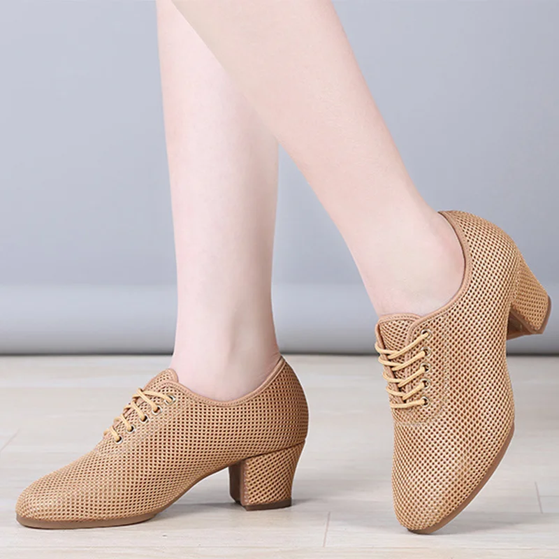 Elastic - Top Modern Dance Shoes in Pink for a Snug FitKCDANCE Women's Mesh 5cm Heels Rubber Sole Teaching & Practice Shoes Elastic - Top Modern Dance Shoes in Pink for a Snug FitKCDANCE Women's Mesh 5cm Heels Rubber Sole Teaching & Practice Shoes