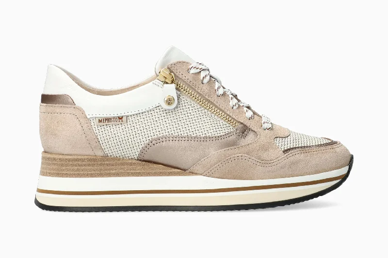 Women's Sneakers with Adjustable Straps for a Customized Fit During High - Impact ExercisesOlimpia - Light Sand Women's Sneakers with Adjustable Straps for a Customized Fit During High - Impact ExercisesOlimpia - Light Sand