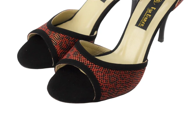 Wide - Width Latin Dance Shoes in Red with High Heels for a Sexy LookQueen Leopard Wide - Width Latin Dance Shoes in Red with High Heels for a Sexy LookQueen Leopard