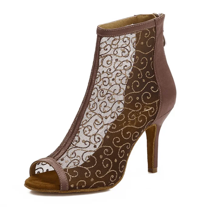 Heel - Protector Hip - Hop Dance Shoes in Brown for Long - Lasting UseSalsa Boots Latin Bachata Performance Dance Shoes Heel - Protector Hip - Hop Dance Shoes in Brown for Long - Lasting UseSalsa Boots Latin Bachata Performance Dance Shoes