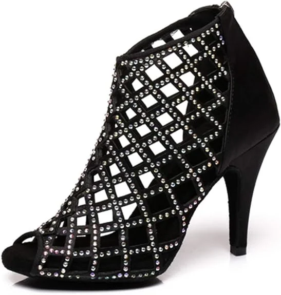 Stretchable Canvas Jazz Dance Shoes in Black for Comfortable MovementsSparkly Dance Shoes Black Rhinestone Dance Boots Stretchable Canvas Jazz Dance Shoes in Black for Comfortable MovementsSparkly Dance Shoes Black Rhinestone Dance Boots