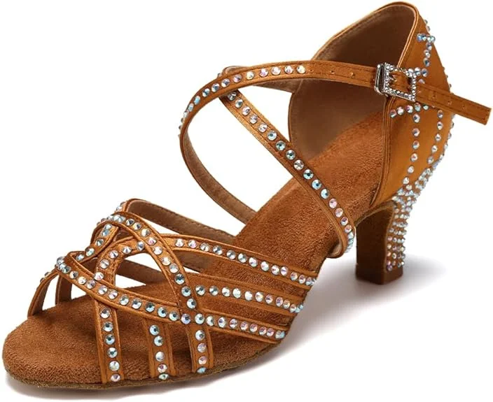 Lightweight Synthetic Flamenco Dance Shoes in Maroon for Easy ManeuveringSparkly Dance Shoes Suntan Rhinestone for Salsa Latin Bachata Dance Lightweight Synthetic Flamenco Dance Shoes in Maroon for Easy ManeuveringSparkly Dance Shoes Suntan Rhinestone for Salsa Latin Bachata Dance