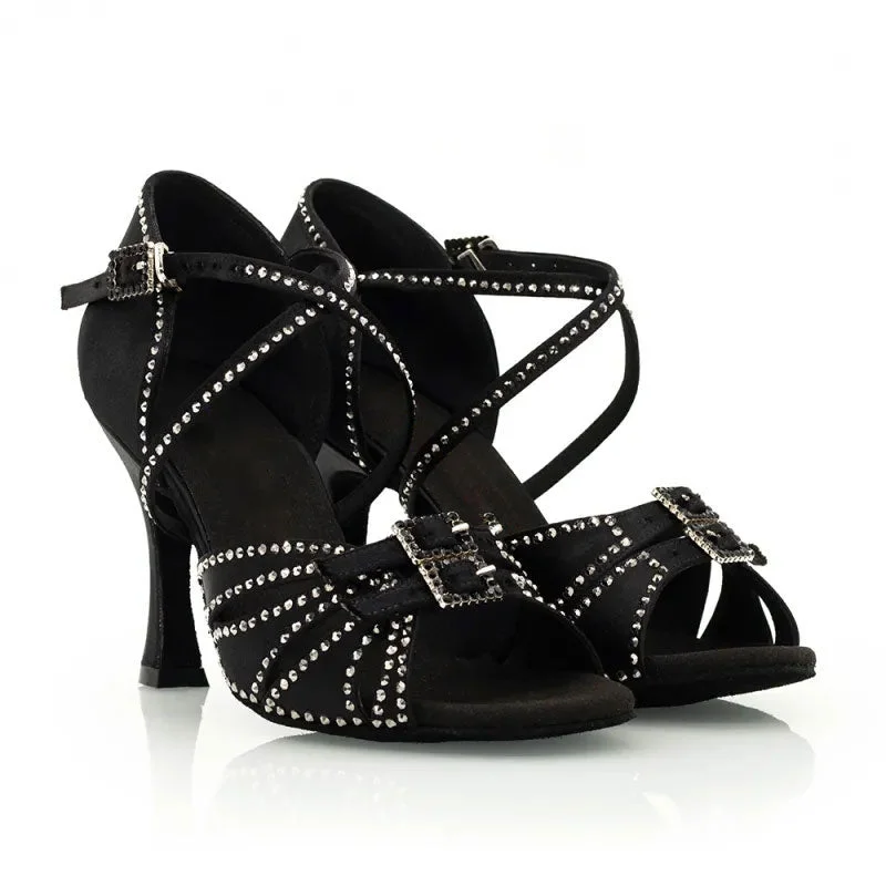 Adjustable Strap Ballroom Dance Shoes in Silver for a Secure FitWomen's Customized Heel Satin Salsa Shoes Latin Dance Shoes Ballroom Dance Shoes Adjustable Strap Ballroom Dance Shoes in Silver for a Secure FitWomen's Customized Heel Satin Salsa Shoes Latin Dance Shoes Ballroom Dance Shoes