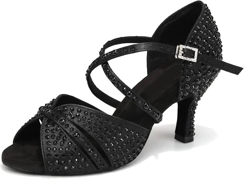 Non - Slip Soles Salsa Dance Shoes in Lime Green for Secure MovementsWomen's Salsa Dance Shoes Black Rhinestone Non - Slip Soles Salsa Dance Shoes in Lime Green for Secure MovementsWomen's Salsa Dance Shoes Black Rhinestone