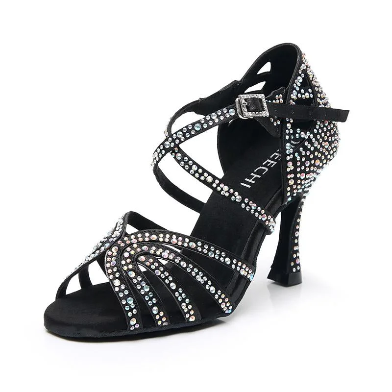 Heel - Protector Hip - Hop Dance Shoes in Brown for Long - Lasting UseDS Women's Satin Customized Heel Ballroom Dance Shoes Latin Dance Shoes Heel - Protector Hip - Hop Dance Shoes in Brown for Long - Lasting UseDS Women's Satin Customized Heel Ballroom Dance Shoes Latin Dance Shoes