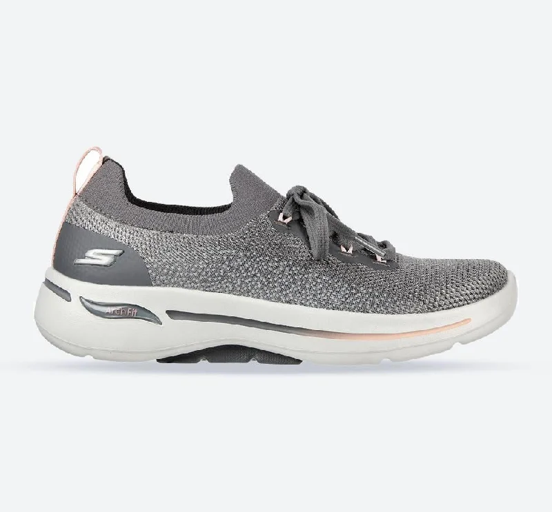 Women's Sneakers with Heel - Stabilizing Technology for Better Balance During RunningWomen's Wide Fit Skechers 124863 Go Walk Arch Fit Clancy Sneakers - Grey/Pink Women's Sneakers with Heel - Stabilizing Technology for Better Balance During RunningWomen's Wide Fit Skechers 124863 Go Walk Arch Fit Clancy Sneakers - Grey/Pink