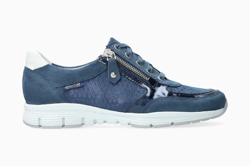Breathable Mesh Women's Running Sneakers with Reflective Trim for Nighttime JoggingYlona - Denim Breathable Mesh Women's Running Sneakers with Reflective Trim for Nighttime JoggingYlona - Denim