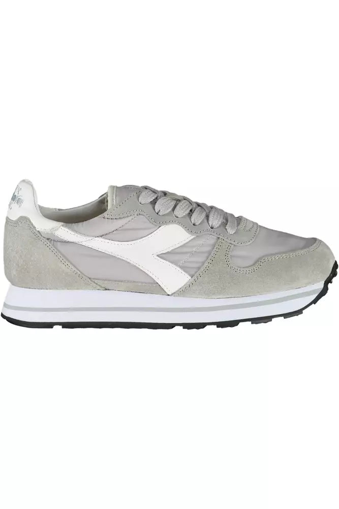 women's booties with quilted patternDiadora Elegant Gray Lace-Up Sports Sneakers