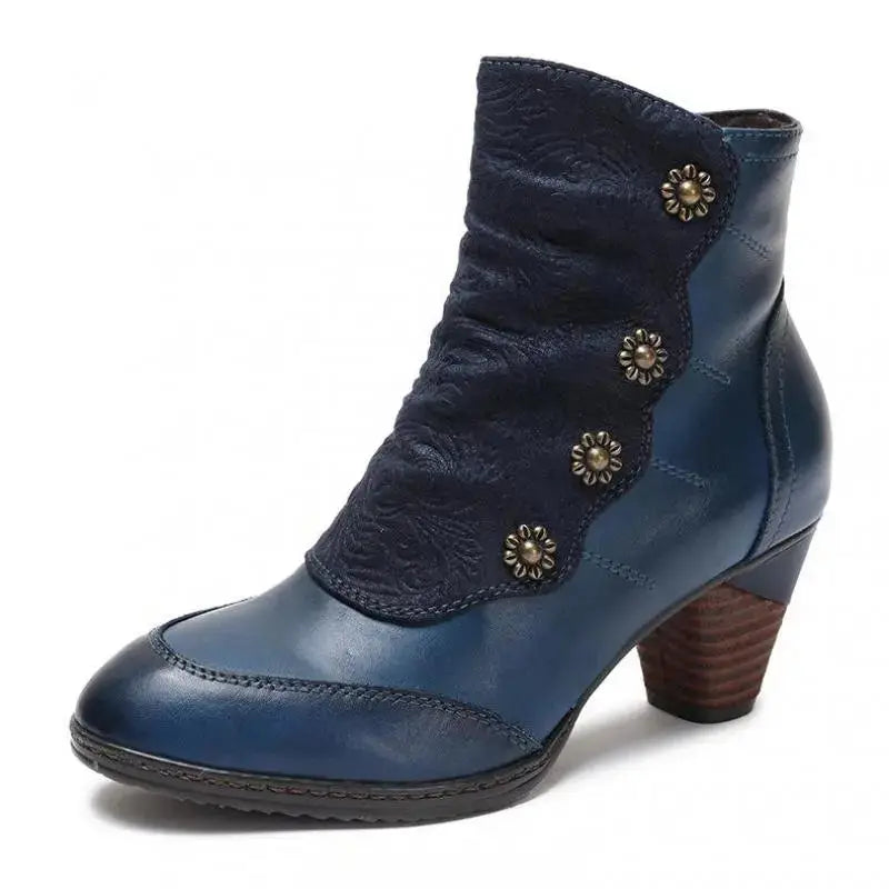 women's booties with side cutoutsGirsby3 - colorful Retro leather booties for women women's booties with side cutoutsGirsby3 - colorful Retro leather booties for women