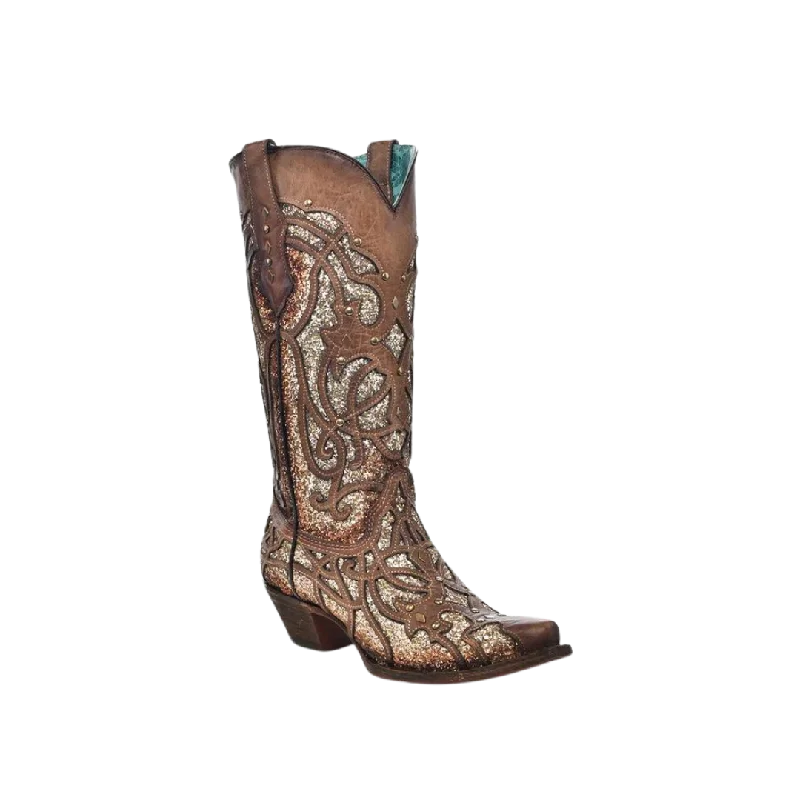 women's cowboy boots in brownCorral Women's Orix Glittered Inlay and Studs Snip Toe Boots women's cowboy boots in brownCorral Women's Orix Glittered Inlay and Studs Snip Toe Boots