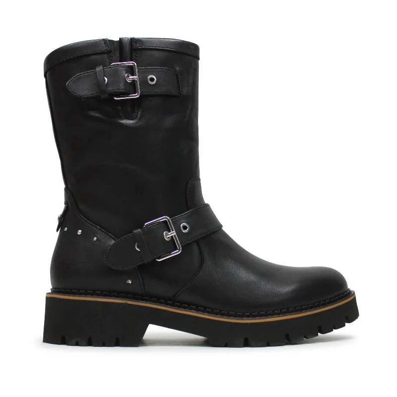 women's heeled boots for fallVicar W6S-9741 Leather Women's Heels Boots