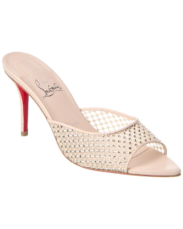 Women's Block Heel Mules in Dark Green with Cut - Out Details for a Stylish EdgeChristian Louboutin Apostropha 80 Mesh & Leather Mule Women's Block Heel Mules in Dark Green with Cut - Out Details for a Stylish EdgeChristian Louboutin Apostropha 80 Mesh & Leather Mule