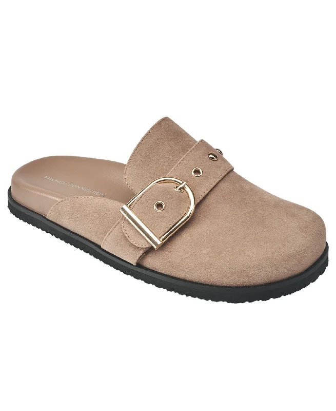 Women's Backless Mules in Grey Knit for a Comfortable and Casual Everyday WearFrench Connection Women's Reina Buckle Strap Clog Women's Backless Mules in Grey Knit for a Comfortable and Casual Everyday WearFrench Connection Women's Reina Buckle Strap Clog