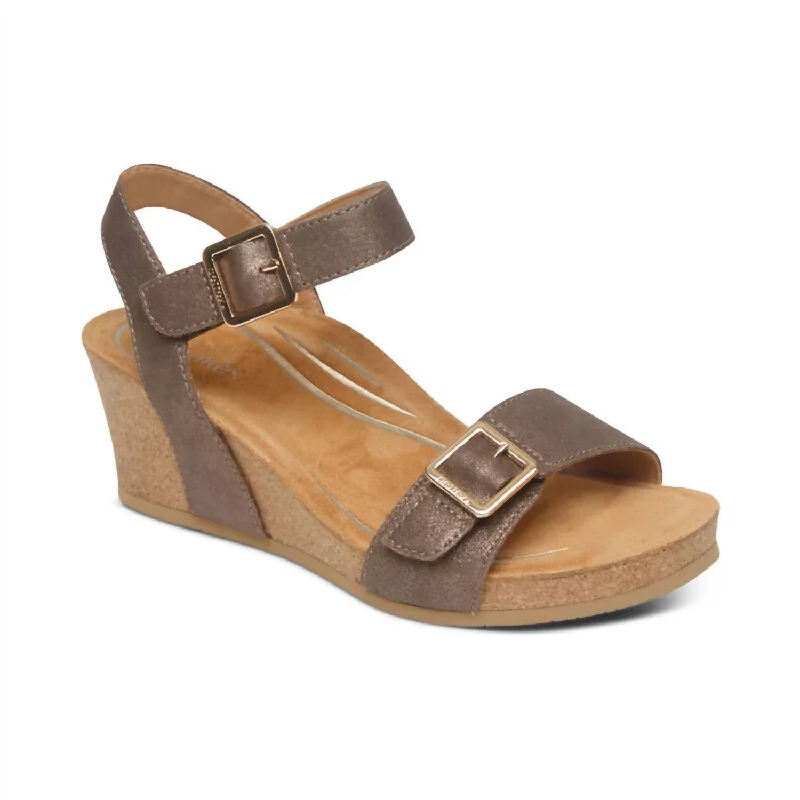 Women's espadrilles with tassel details for a stylish flairLexa Quarter Strap Wedge In Bronze Women's espadrilles with tassel details for a stylish flairLexa Quarter Strap Wedge In Bronze