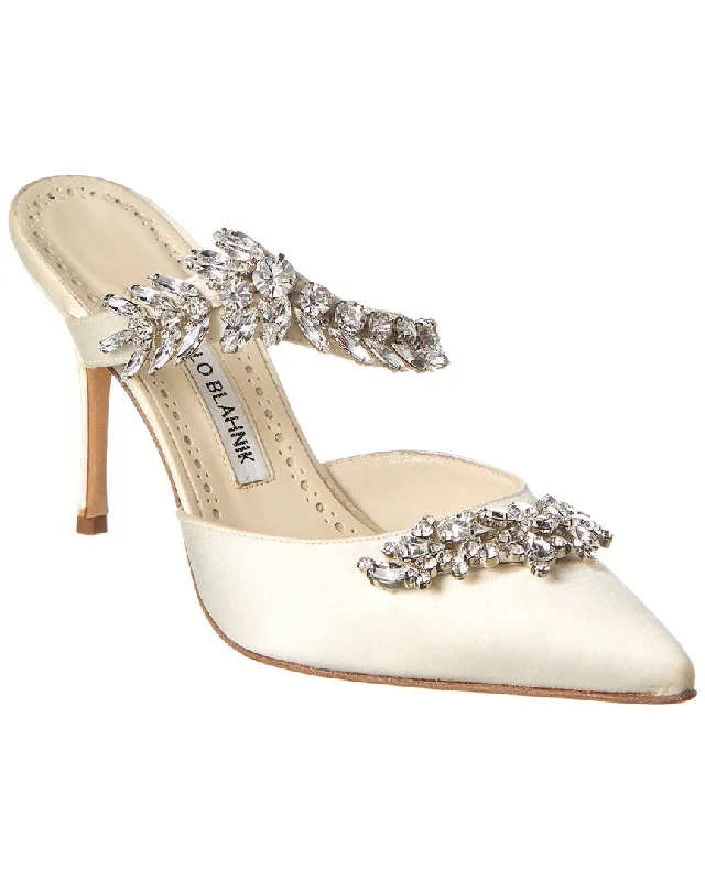 Plus Size Women's Metallic Mules in Rose Gold for a Glamorous and Trendy StyleManolo Blahnik Lurum 90 Satin Mule Plus Size Women's Metallic Mules in Rose Gold for a Glamorous and Trendy StyleManolo Blahnik Lurum 90 Satin Mule