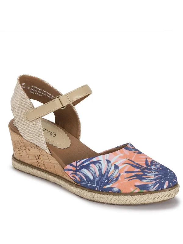 Women's espadrilles with floral - printed uppersOcean Womens Cork Ankle Strap Espadrilles Women's espadrilles with floral - printed uppersOcean Womens Cork Ankle Strap Espadrilles