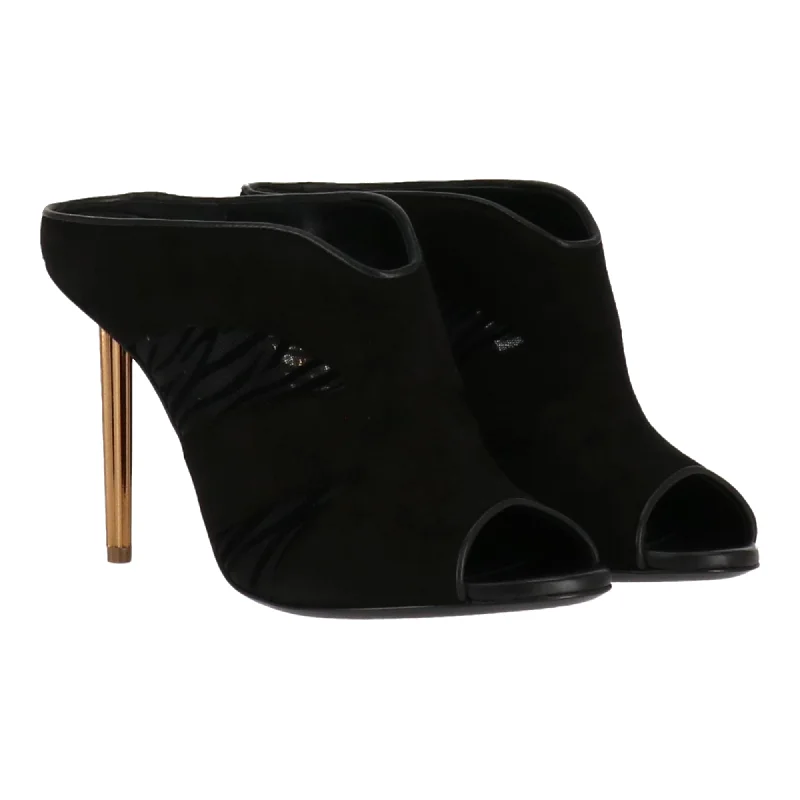 Women's Slip - On Leather Mules with Gold Buckles in Black for a Classic and Sophisticated StyleRoberto Cavalli Womens Black Mule Women's Slip - On Leather Mules with Gold Buckles in Black for a Classic and Sophisticated StyleRoberto Cavalli Womens Black Mule