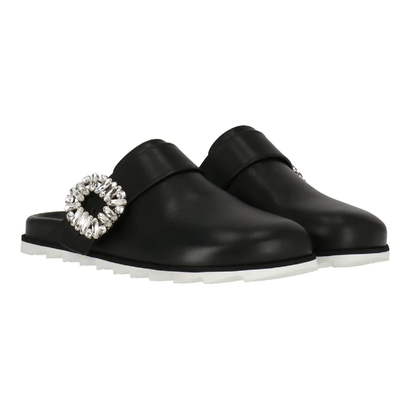 Women's Low - Heel Patent Leather Mules in Red for a Bold and Chic Office LookRoger Vivier Womens Black Mule Women's Low - Heel Patent Leather Mules in Red for a Bold and Chic Office LookRoger Vivier Womens Black Mule