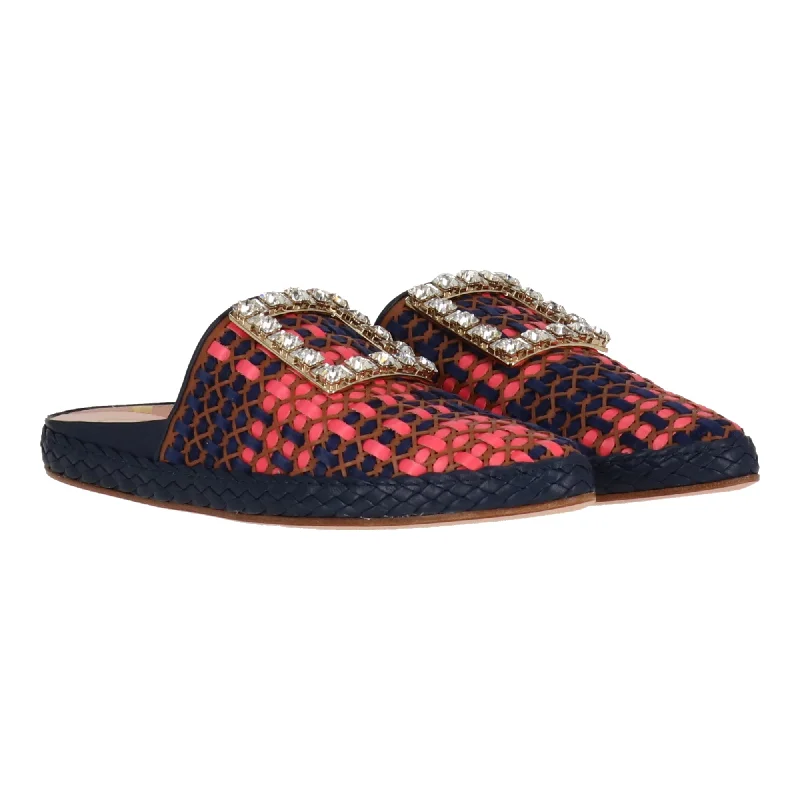 Plus Size Women's Embroidered Velvet Mules in Burgundy for a Luxurious Party OutfitRoger Vivier Womens Multicolored Mule Plus Size Women's Embroidered Velvet Mules in Burgundy for a Luxurious Party OutfitRoger Vivier Womens Multicolored Mule