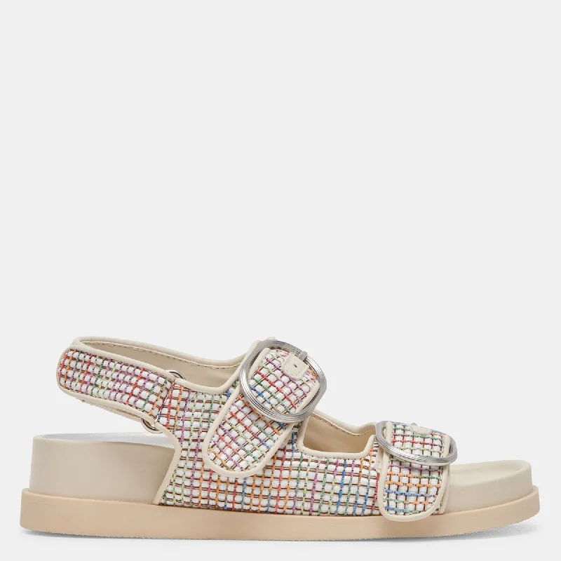 Women's espadrilles with a low - heel for a bit of liftStarla Pride Sandals White Multi Raffia Women's espadrilles with a low - heel for a bit of liftStarla Pride Sandals White Multi Raffia