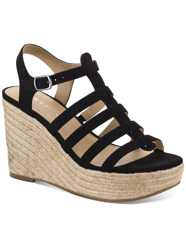 Foldable women's espadrilles for convenient travelWesleyy Womens Faux Suede Caged Wedge Sandals Foldable women's espadrilles for convenient travelWesleyy Womens Faux Suede Caged Wedge Sandals
